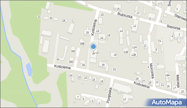 Ruda Śląska, Kościelna, 37, mapa Rudy Śląskiej