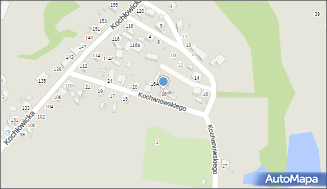 Ruda Śląska, Kochanowskiego Jana, 16, mapa Rudy Śląskiej
