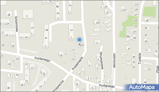 Ruda Śląska, Korfantego Wojciecha, 12A, mapa Rudy Śląskiej