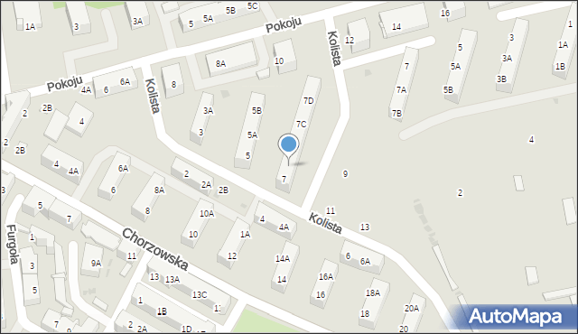 Ruda Śląska, Kolista, 7A, mapa Rudy Śląskiej