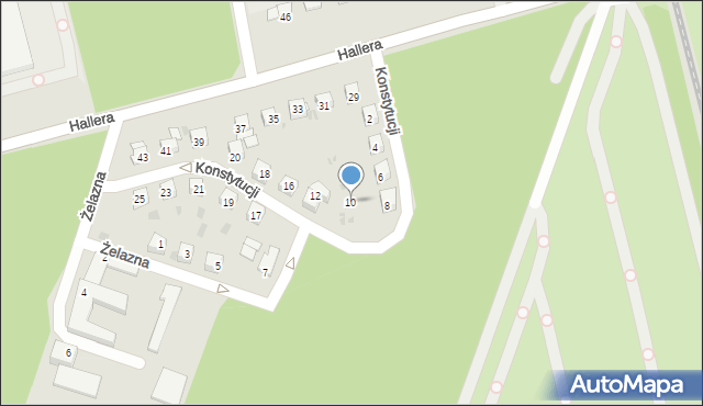 Ruda Śląska, Konstytucji, 10, mapa Rudy Śląskiej
