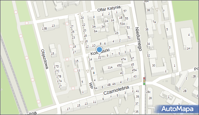 Ruda Śląska, Kościuszki Tadeusza, gen., 11, mapa Rudy Śląskiej