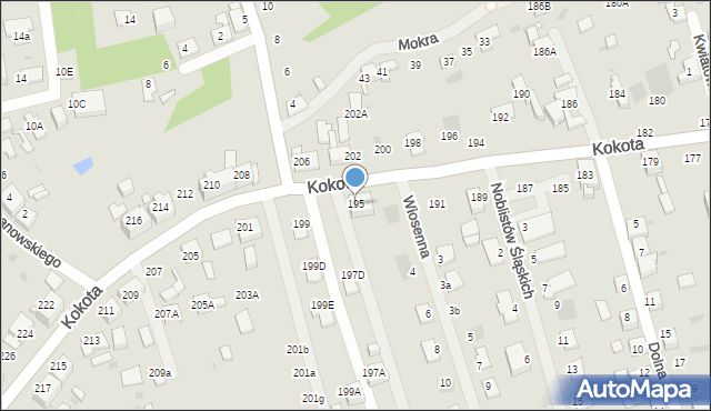 Ruda Śląska, Kokota Edmunda, 195, mapa Rudy Śląskiej