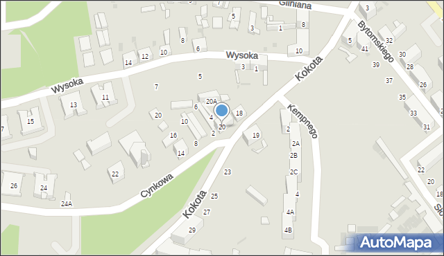 Ruda Śląska, Kokota Edmunda, 20, mapa Rudy Śląskiej