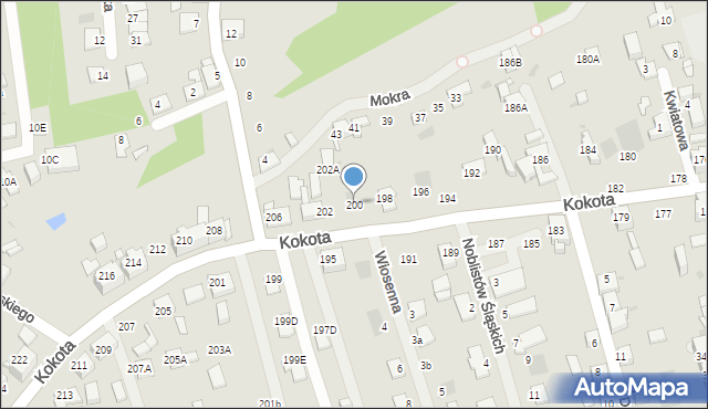 Ruda Śląska, Kokota Edmunda, 200, mapa Rudy Śląskiej