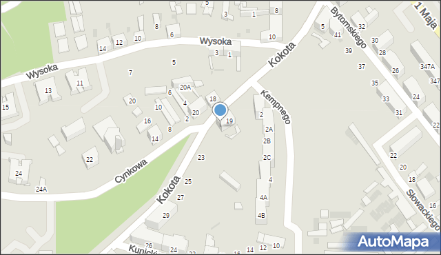 Ruda Śląska, Kokota Edmunda, 21, mapa Rudy Śląskiej