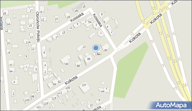 Ruda Śląska, Kokota Edmunda, 84, mapa Rudy Śląskiej