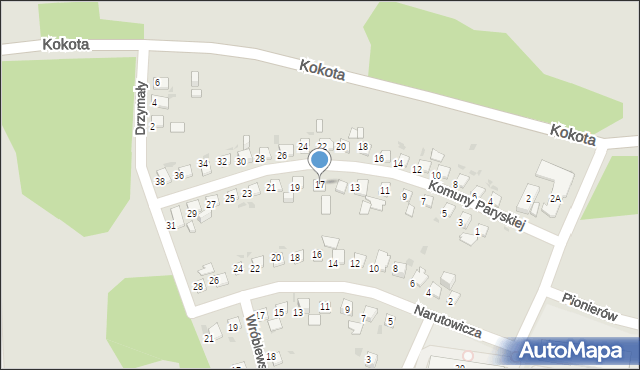 Ruda Śląska, Komuny Paryskiej, 17, mapa Rudy Śląskiej