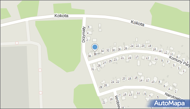 Ruda Śląska, Komuny Paryskiej, 36, mapa Rudy Śląskiej