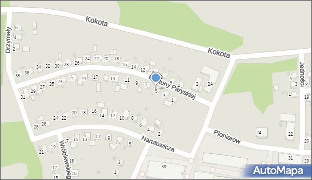 Ruda Śląska, Komuny Paryskiej, 5, mapa Rudy Śląskiej