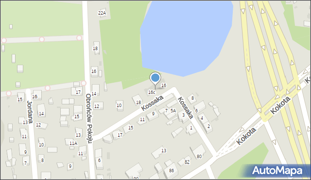 Ruda Śląska, Kossaka Wojciecha, 16b, mapa Rudy Śląskiej