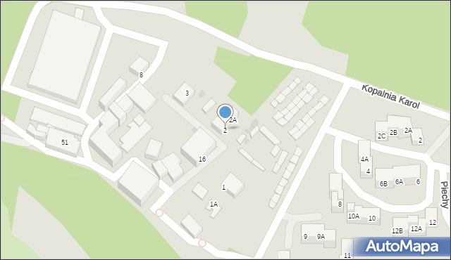 Ruda Śląska, Kopalnia Karol, 2, mapa Rudy Śląskiej