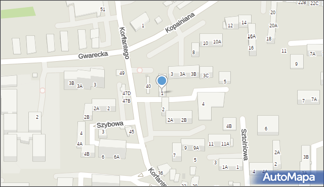 Ruda Śląska, Kombajnistów, 1, mapa Rudy Śląskiej