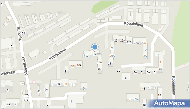 Ruda Śląska, Kopalniana, 14, mapa Rudy Śląskiej