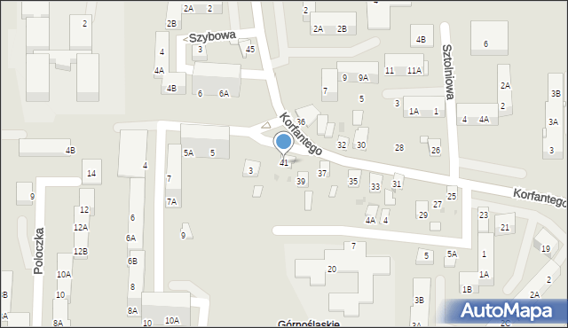 Ruda Śląska, Korfantego Wojciecha, 41, mapa Rudy Śląskiej