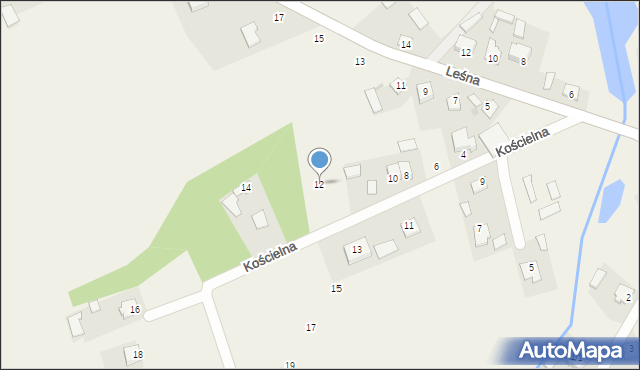 Ruda Wielka, Kościelna, 12, mapa Ruda Wielka