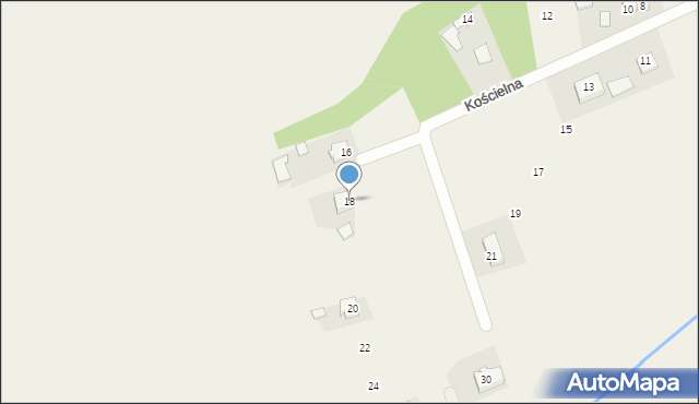 Ruda Wielka, Kościelna, 18, mapa Ruda Wielka