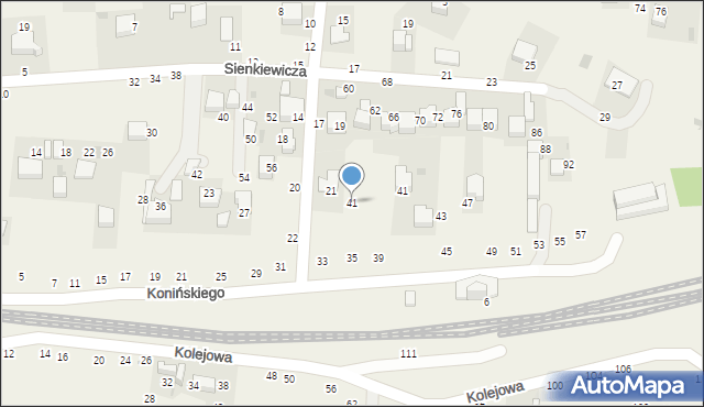 Rudawa, Konińskiego Ludwika, 41, mapa Rudawa