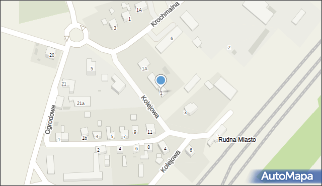 Rudna, Kolejowa, 1, mapa Rudna
