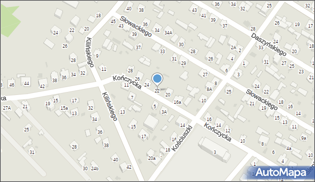 Rudnik nad Sanem, Kończycka, 22, mapa Rudnik nad Sanem