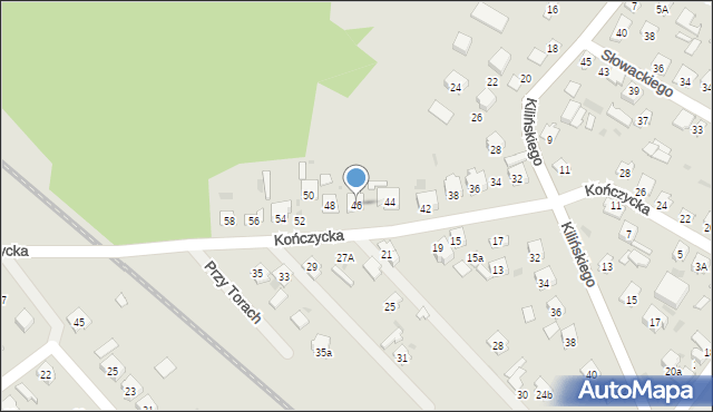 Rudnik nad Sanem, Kończycka, 46, mapa Rudnik nad Sanem