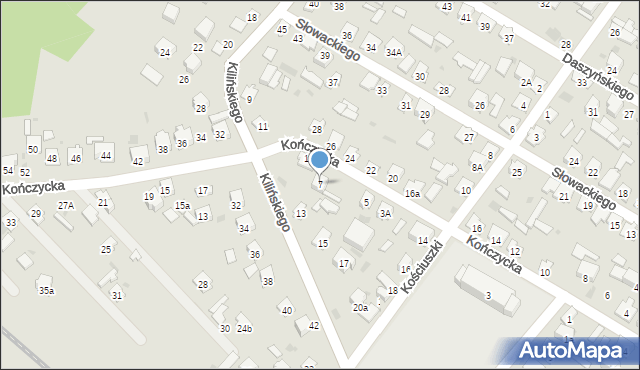 Rudnik nad Sanem, Kończycka, 7, mapa Rudnik nad Sanem