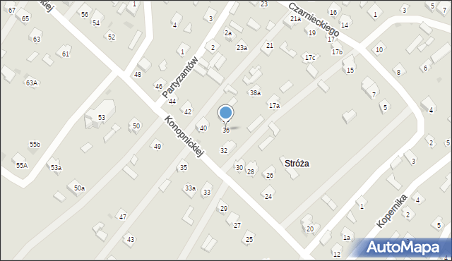 Rudnik nad Sanem, Konopnickiej Marii, 36, mapa Rudnik nad Sanem