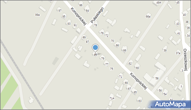 Rudnik nad Sanem, Konopnickiej Marii, 85, mapa Rudnik nad Sanem