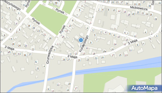 Rudnik nad Sanem, Kordeckiego Augustyna, ks., 12, mapa Rudnik nad Sanem