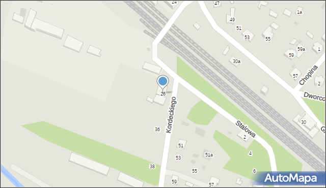 Rudnik nad Sanem, Kordeckiego Augustyna, ks., 26, mapa Rudnik nad Sanem