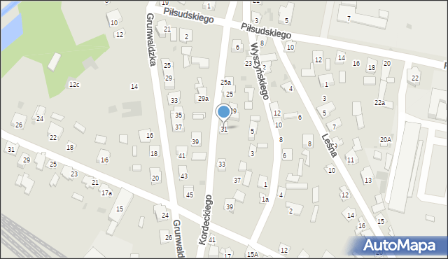 Rudnik nad Sanem, Kordeckiego Augustyna, ks., 31, mapa Rudnik nad Sanem