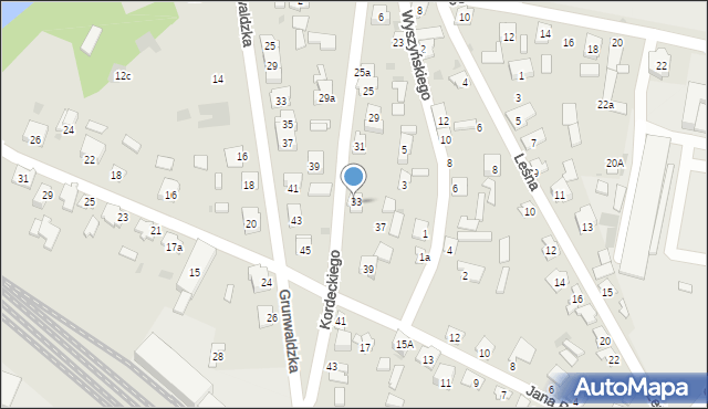 Rudnik nad Sanem, Kordeckiego Augustyna, ks., 35, mapa Rudnik nad Sanem