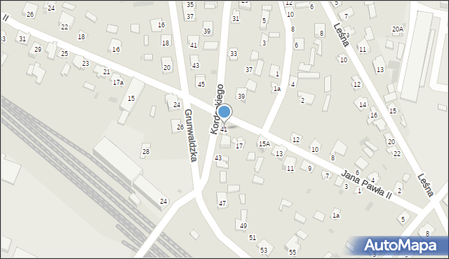 Rudnik nad Sanem, Kordeckiego Augustyna, ks., 41, mapa Rudnik nad Sanem