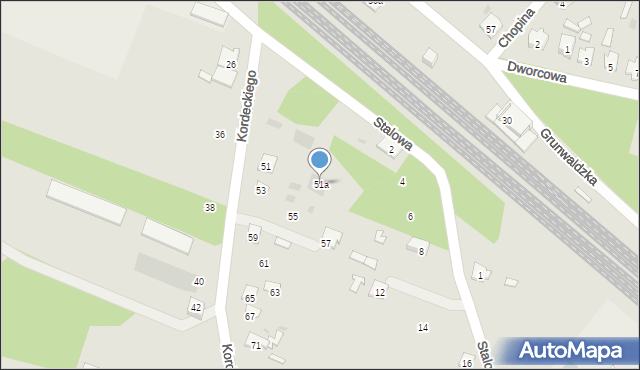 Rudnik nad Sanem, Kordeckiego Augustyna, ks., 51a, mapa Rudnik nad Sanem