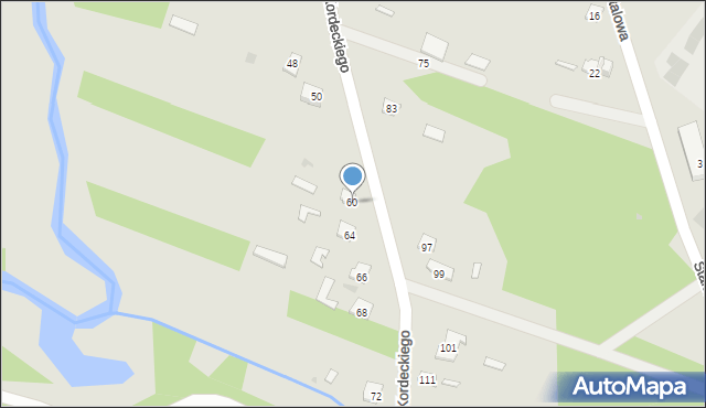Rudnik nad Sanem, Kordeckiego Augustyna, ks., 60, mapa Rudnik nad Sanem