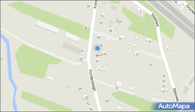 Rudnik nad Sanem, Kordeckiego Augustyna, ks., 65, mapa Rudnik nad Sanem