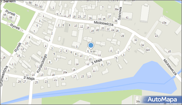 Rudnik nad Sanem, Koszykarska, 7, mapa Rudnik nad Sanem