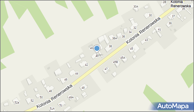 Rudy, Kolonia Renerowska, 40, mapa Rudy