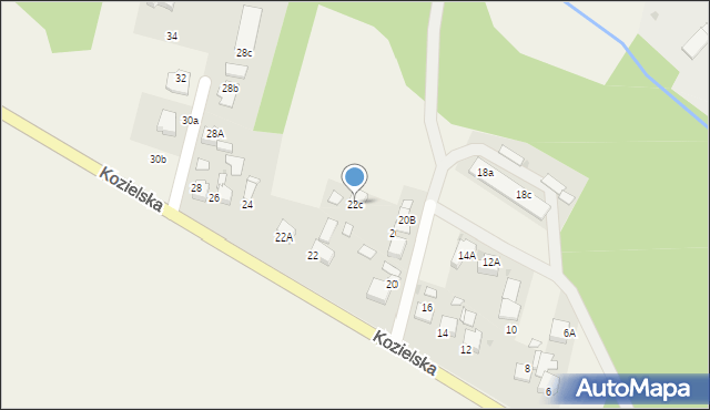Rudy, Kozielska, 22c, mapa Rudy