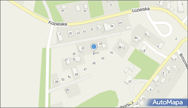 Rudy, Kozielska, 37, mapa Rudy
