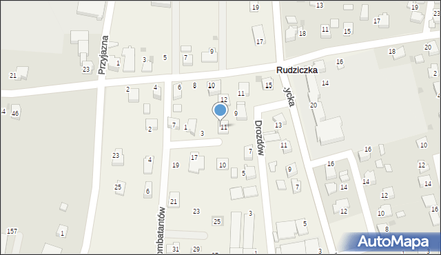 Rudziczka, Kombatantów, 13, mapa Rudziczka