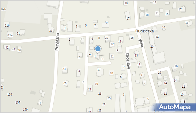 Rudziczka, Kombatantów, 9, mapa Rudziczka