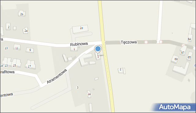 Ruszowice, Kolorowa, 1, mapa Ruszowice