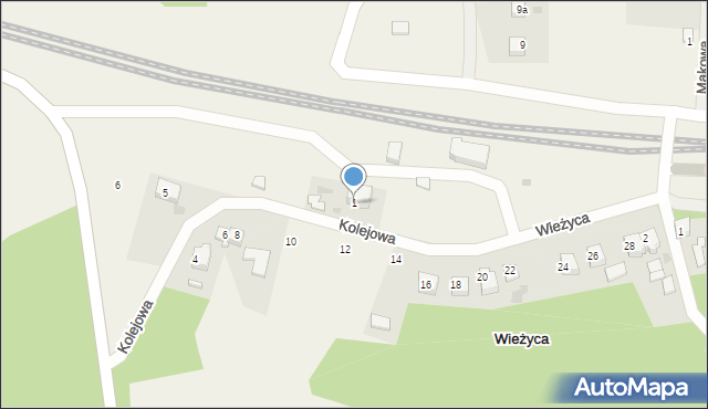 Rybaki, Kolejowa, 1, mapa Rybaki