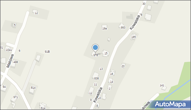 Rybarzowice, Kowalska, 978, mapa Rybarzowice