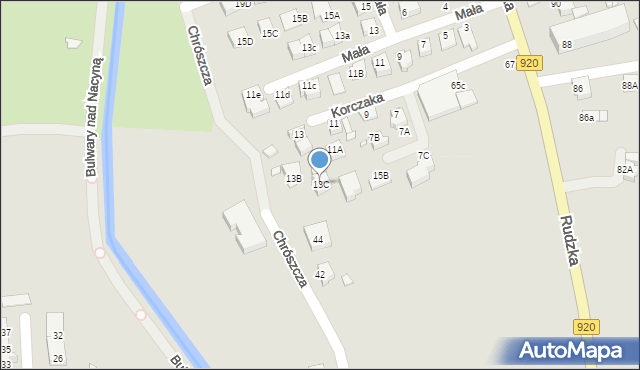 Rybnik, Korczaka Janusza, 13C, mapa Rybnika