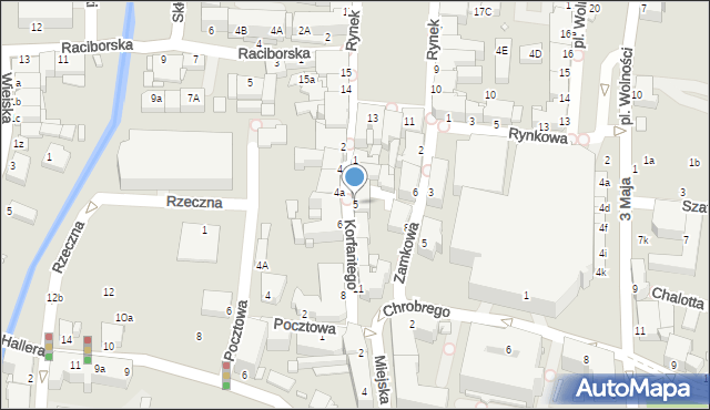 Rybnik, Korfantego Wojciecha, 5, mapa Rybnika