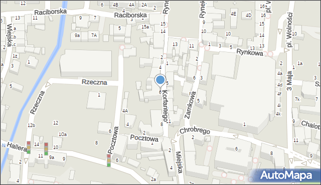 Rybnik, Korfantego Wojciecha, 6, mapa Rybnika