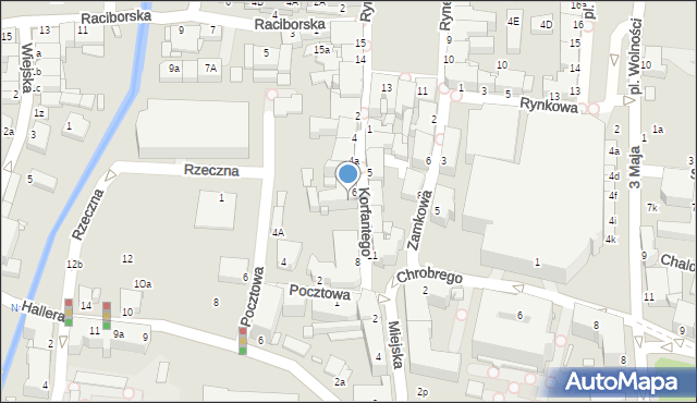 Rybnik, Korfantego Wojciecha, 6B, mapa Rybnika