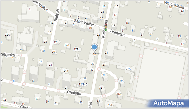Rybnik, Kościuszki Tadeusza, gen., 26, mapa Rybnika